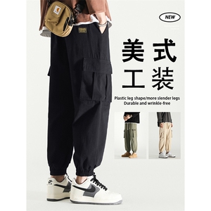 夏季美式休闲工装束脚宽松2023新款运动长裤子潮流 1279-特批40图片