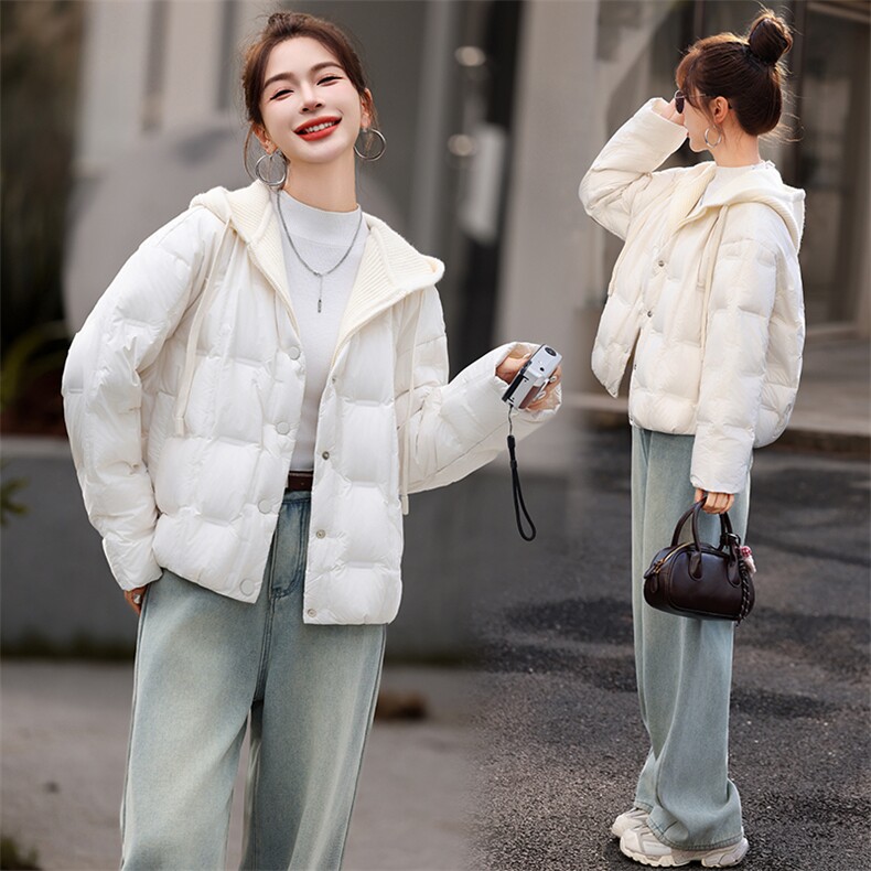 现货现货羽绒服女短款冬季2025新款小个子宽松韩版加厚外套现货！,女装羽绒服,一安秀