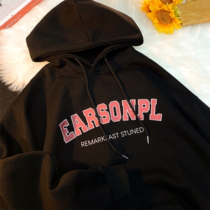 EQ96 连帽卫衣男女学生2情侣装022新款简约字母印花外套学院风P63图片