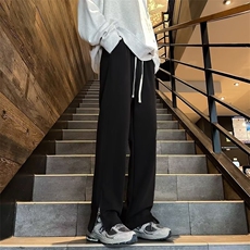 休闲卫裤男韩版潮流裤脚拉链开衩高街2024冬季ins长裤K4749-P32，男装休闲裤，星座412-3
