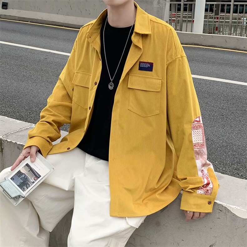 春秋衬衫男休闲口袋衬衣男装宽松印花外套工装修身上衣LS531P39,男装衬衫,星座1013-5
