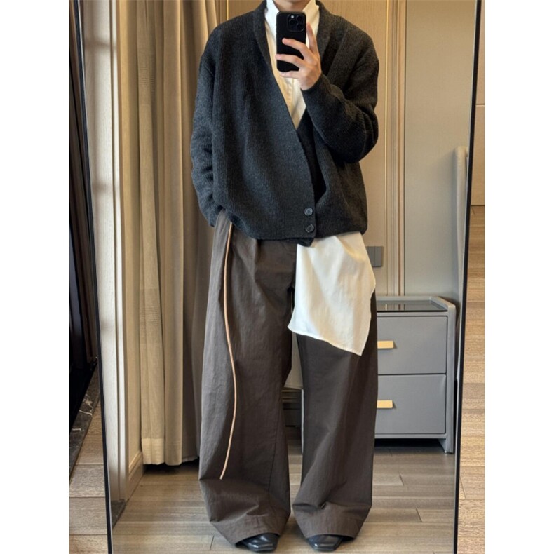 【有货】V领针织开衫外套男款慵懒风道袍毛衣5518LL-特P55,男装针织衫/毛衣,星座1007（原301D）