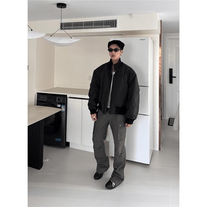 韩版潮流立领棒球服棉服帅百搭面包服廓形飞行员高级外套1035P85图片