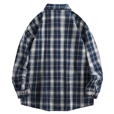 （跨境电商）四季款格子衬衫潮流宽松格纹衬衣，男装衬衫，星座1107