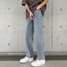 美式vibe裤子高街水洗牛仔裤男设计感小众拉链裤N752P48，男装牛仔裤，星座1116-2