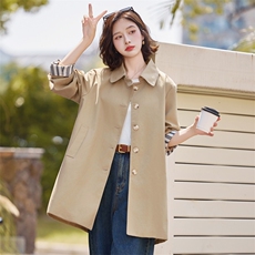 女款2026新款今年流行高级感超好看小个子卡其色中长款风衣外套秋，女装风衣，微微衣阁