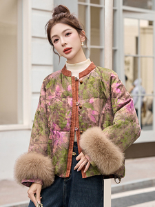 新中式国风羽绒服女2025冬季新款高端巨好看的短款狐狸毛保暖外套图片
