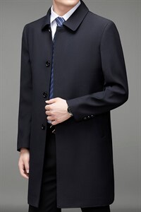MJ8608男士2022年春季新款长袖外套休闲连帽青年中长款风衣P188图片