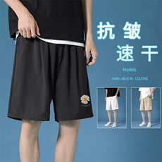 冰丝垂顺百搭舒适休闲雏菊印花冰氧速干五分短裤DK517特批16，男装休闲裤，星座718-1