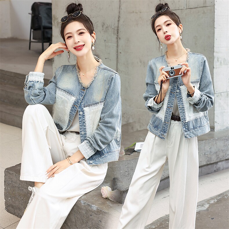 春秋夏新款时尚水洗牛仔短外套女休闲显瘦长袖开衫宽松全棉上衣潮，女装牛仔外套，歌伊格美