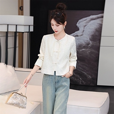 新中式休闲盘扣外套女2025春秋新款今年流行g风刺绣上衣夹克，女装短外套，沁沁公主