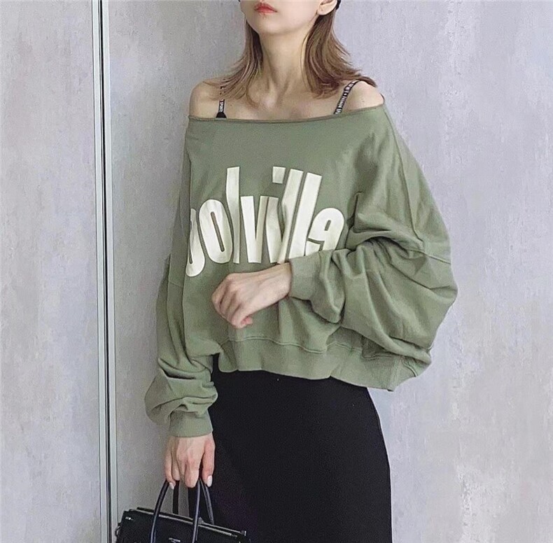 新品一字肩卫衣，女装卫衣/绒衫，G7V7