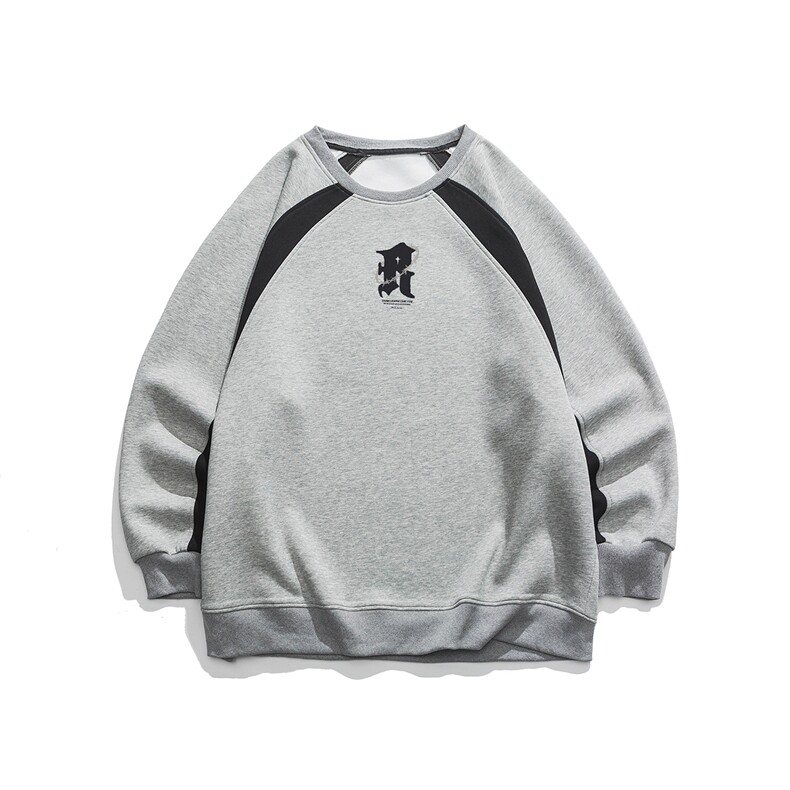 白底新款秋季时尚百搭美式潮流字母印花套头卫衣B802P55控78，男装卫衣，电商A247-1