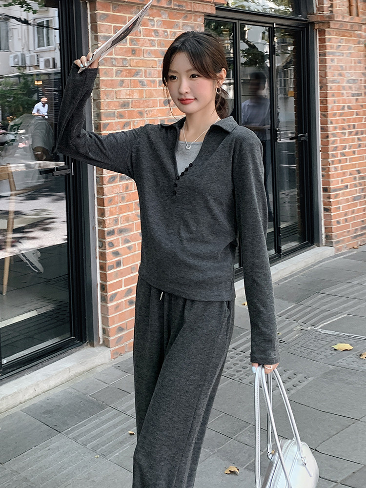 （现货）秋季新款针织吊带+上衣时尚套裤,女装套装/套裙,鑫慧
