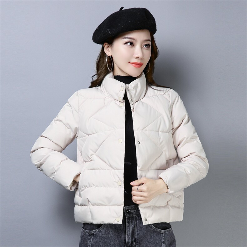 休闲时尚短款拉链连帽棉衣/棉服2020年冬季宽松修身显瘦都市,女装棉衣/棉服,小林双子