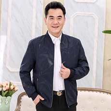 828/中老人碎花夹克爸爸装外套秋季商务装夹克父亲薄外套，男装夹克，星座1216（原钱塘722）