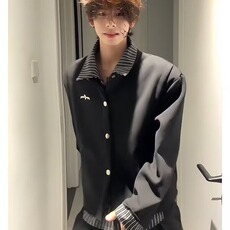 新款假两件工装外套男士韩版青年港风夹克休闲宽松上衣JKD639，男装夹克，星座516A