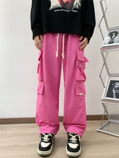美式复古高级感拼接秋冬牛仔裤男宽松高街阔腿垂感直筒裤长裤，男装休闲裤，星座716-2