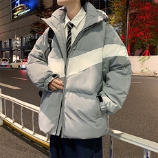 2024冬新款港风夜景个性连帽面包服棉衣外套男G3015-P115控145，男装棉衣，星座914-3
