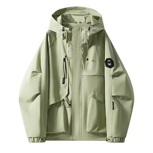 春秋户外冲锋衣男女同款防风防水连帽工装外套登山服夹克2481-P75图片