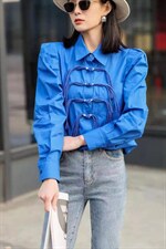 春季来啦！很有设计感的一款衬衣，版型宽松超显瘦，其它，欧以美