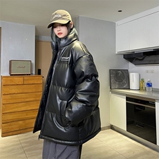 冬季港风纯色立领皮棉衣防风加绒加厚拼色加厚棉衣外套MY6083P85，男装棉衣，电商A128