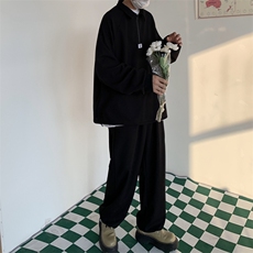 XZ216-ZZ90-P1182021男款中性男女情华夫格套装上衣P65裤子P55，男装卫衣，星座716-1