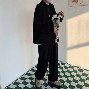XZ216-ZZ90-P118 2021男款中性男女情华夫格套装 上衣P65 裤子P55图片