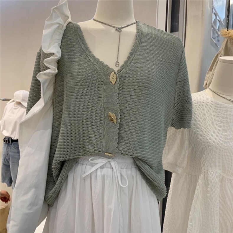 夏季新品亚麻针织开衫,女装,ANRUILA