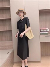 修身气质链条连衣裙，女装连衣裙，依多坊