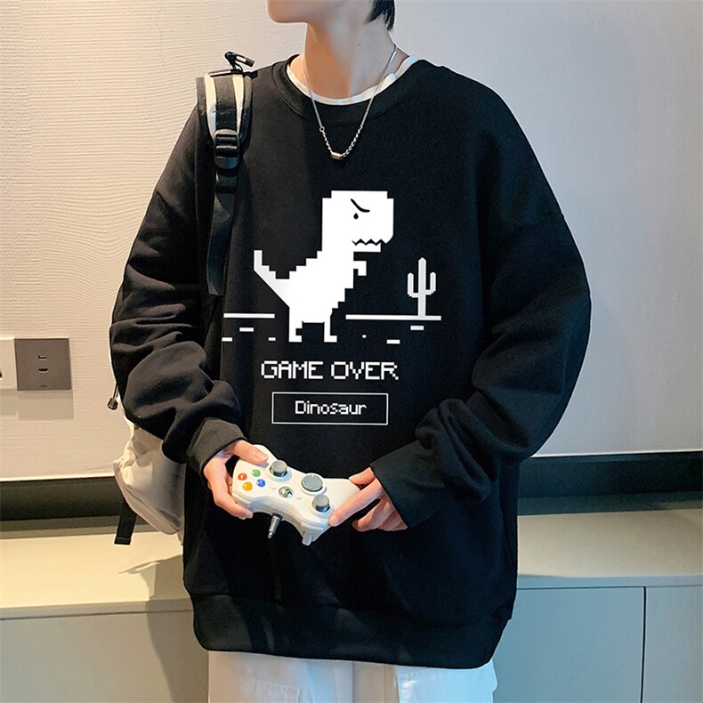 S6315-P28秋季圆领卫衣男大码韩版宽松长袖外套,男装卫衣,电商A040