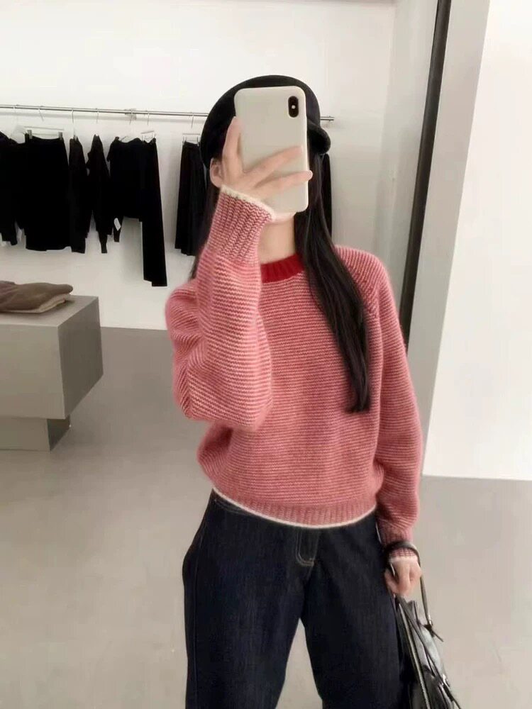 高级感韩版休闲通勤百搭针织毛衣,针织衫/毛衣,圣旺供货