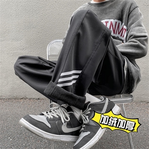美式vibe休闲裤加绒高街男裤子韩版ins宽松直筒冲锋裤 K5264-P38图片