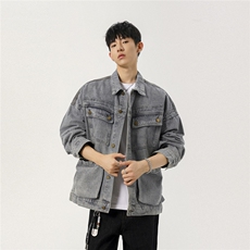 2025新款男士撞色拼色水洗工装牛仔夹克外套上衣N9003/P105，男装工装外套，星座202