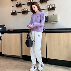 高端可外穿家居服女款春秋款秋季纯棉长袖休闲运动居家服睡衣套装，女装套装/套裙，梦懿尔