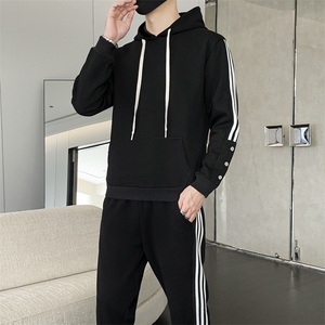秋冬新款时尚套装运动圆领潮牌弹力卫衣卫裤大码宽松套装外套外贸图片