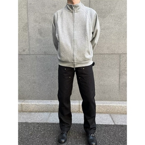小众重磅纯色立领卫衣男春秋季美式休闲宽松阔版双拉链开衫外套潮图片