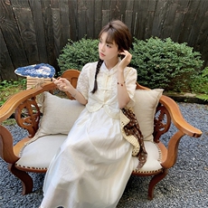 新款现货主推新风刺绣二件套连衣裙2530-P165-K238，女装连衣裙，2C129