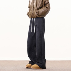 现货04冬季竖条纹棉裤加绒加厚直筒休闲裤XZ211-1-K2477-p65控88，男装棉裤，星座211-1