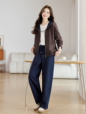 长期有大货卫衣开衫外套女2026春秋宽松拉链安可拉红连帽气质上衣，女装套装/套裙，璐依舞