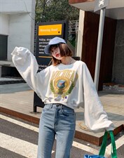 初夏新款Michigan神灯短款卫衣，女装卫衣/绒衫，Dalnim