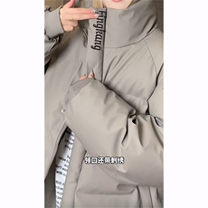 美式潮牌情侣款立领PU皮棉服男秋季高街痞帅刺绣保暖棉衣外套，男装棉衣，星座307A