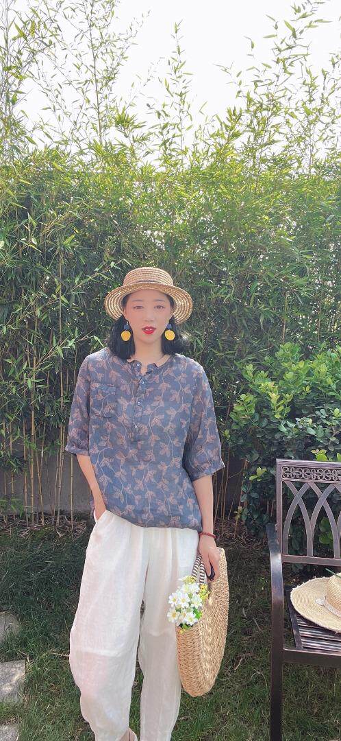 纯苎连衣裙小衫裤子裙子衬衣 时尚风 风淑女风休闲风，女装连衣裙，川哲