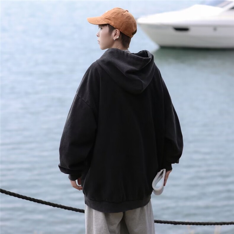 美式复古卫衣男潮牌秋冬连帽做旧高街hiphop外套Y8528P50,男装卫衣,星座1116-2