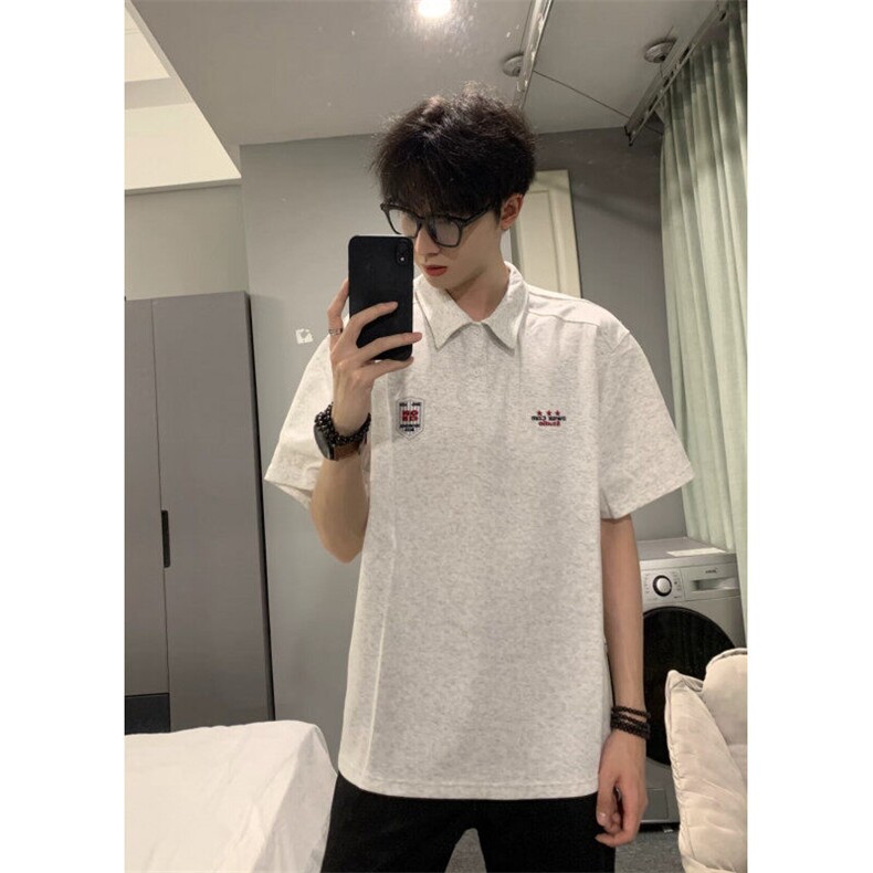 706-1-PL418-P34  特P  现货  夏季复古学院风刺绣短袖polo衫情侣图片