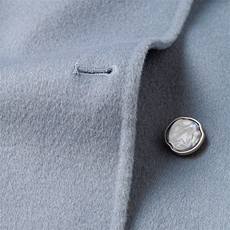 可脱卸狐狸毛领奢华气质双面羊绒大衣女小个子短款连帽毛呢外套，女装双面呢大衣，蒙绒特