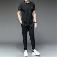 夏天男士休闲套装男夏季运动套装男衣服运动服套装男装短袖套装，男装休闲套装，电商B212（原钱塘6029）