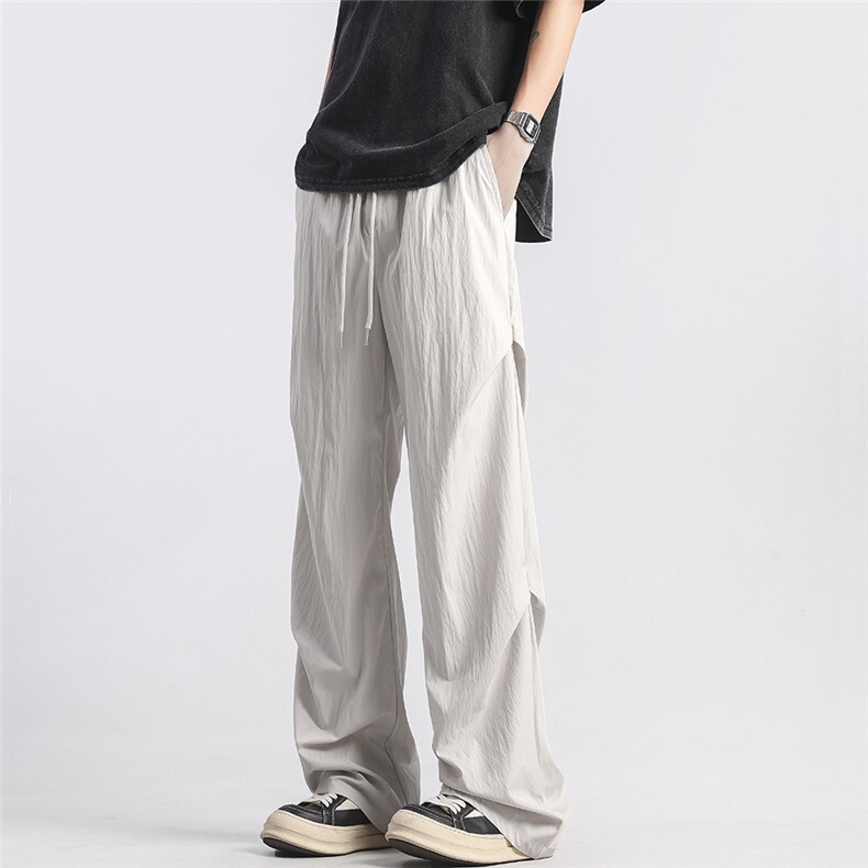 情侣款夏季冰丝裤子降落伞兵裤宽松垂感拖地显瘦工装裤GK192-P40,男装工装外套,星座302B-2