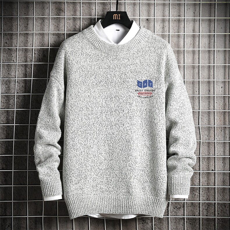 M19014-P45加绒款-P65加厚加绒毛衣男大码毛线衣男针织衫男线衫,男装针织衫/毛衣,电商A040A