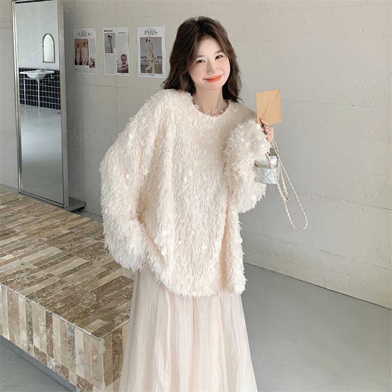 秋款现货！洋气亮片钉珠宽松上衣B208-9007-P120K178，女装大码女装，浙宝208